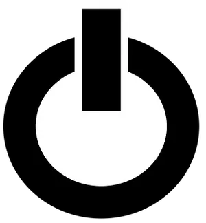 Power Symbol Icon Blackand White