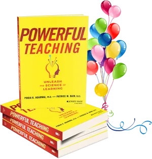 Powerful Teaching Book Celebration Balloons PNG image