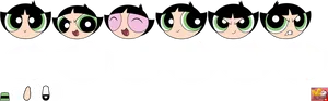 Powerpuff Girls Expressions Sequence PNG image