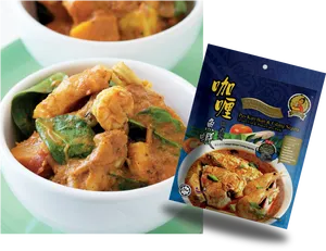 Prawn Curry Ready Meal Package PNG image