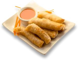 Prawn Spring Rollswith Sauce PNG image