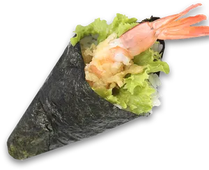 Prawn Temaki Sushi Cone PNG image