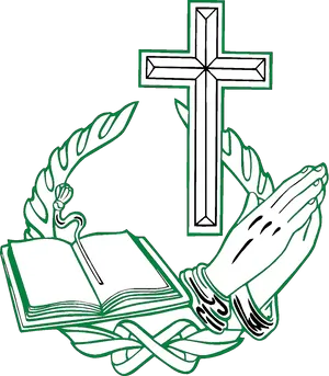 Praying Hands Bible And Cross Clipart PNG image