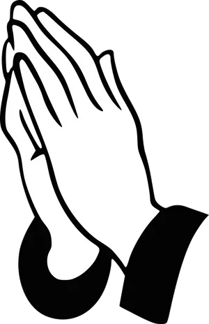 Praying Hands Clipart Blackand White PNG image