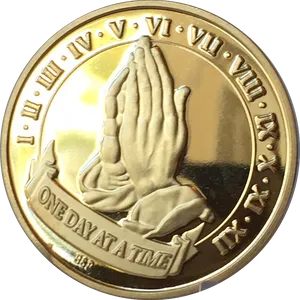 Praying Hands Coin One Dayata Time PNG image