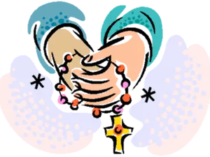 Praying_ Hands_with_ Rosary_and_ Wings PNG image