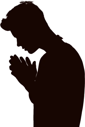 Praying Man Silhouette PNG image