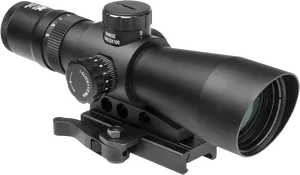Precision Rifle Scope Mounted PNG