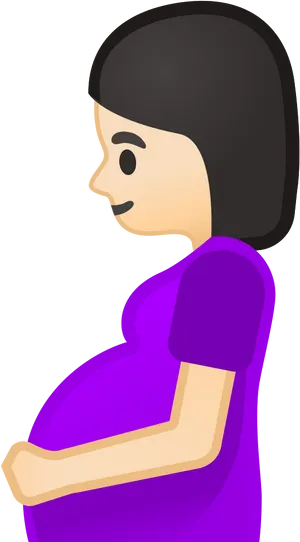 Pregnant Woman Profile Cartoon PNG image
