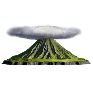Prehistoric Volcano Landscape Png Vad PNG image