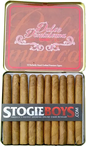 Premium Dominicana Cigars Tin Box PNG image