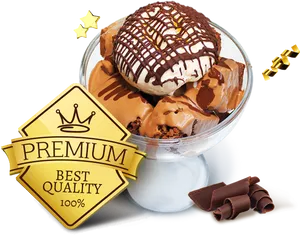 Premium Quality Ice Cream Dessert PNG image