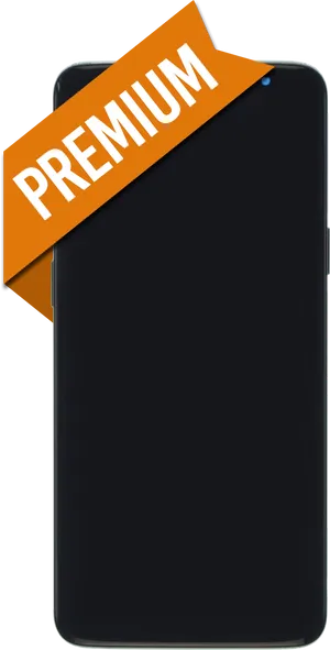 Premium Smartphone Display Orange Tag PNG image