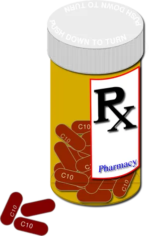 Prescription Medication Bottle With Pills PNG image