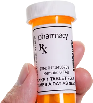 Prescription Medicine Bottle Heldin Hand PNG image
