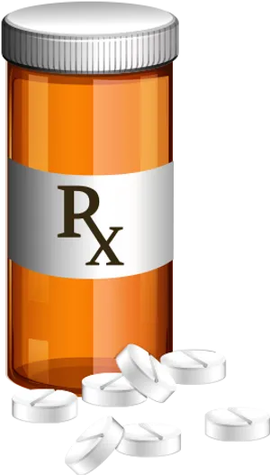Prescription Medicine Bottleand Pills PNG image