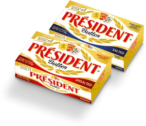 President Butter Saltedand Unsalted Packages PNG image