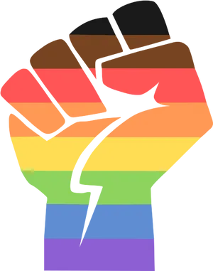 Pride Fist Rainbow Colors PNG image