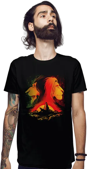 Pride Lion T Shirt Design PNG image