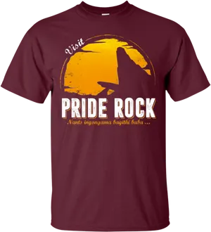 Pride Rock Themed T Shirt Design PNG image