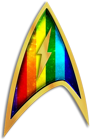 Pride Themed Star Trek Combadge PNG image