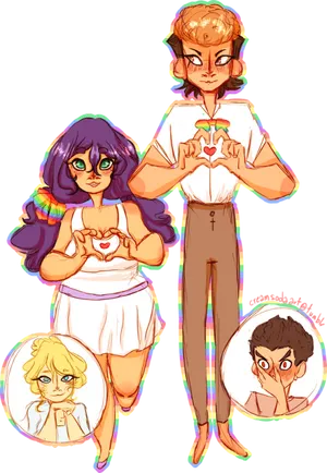 Prideful Hearts Illustration PNG
