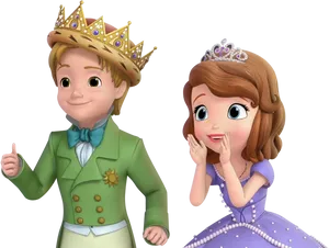 Princeand Princess Cartoon Characters PNG
