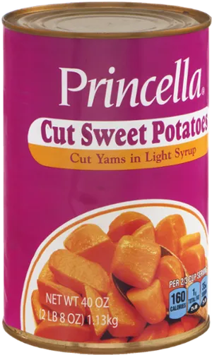 Princella Cut Sweet Potatoes Can PNG image