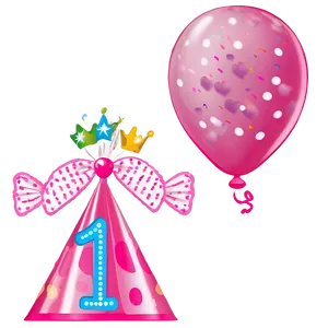 Princess 1st Birthday Theme Png 06202024 PNG image