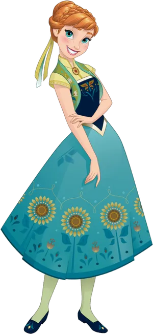 Princess_ Anna_ Frozen_ Character_ Pose PNG