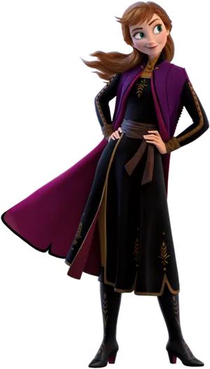 Princess_ Anna_ Frozen_ Character_ Pose PNG