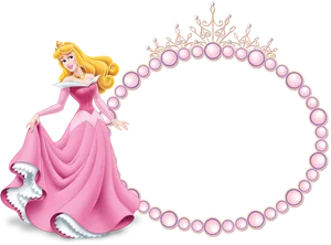 Princess Aurora Pink Dress Frame PNG image