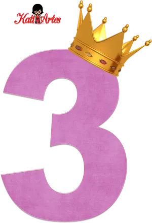 Princess Crown Number Three PNG image