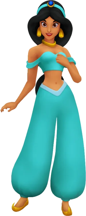 Princess Jasmine Animated Character Pose PNG image