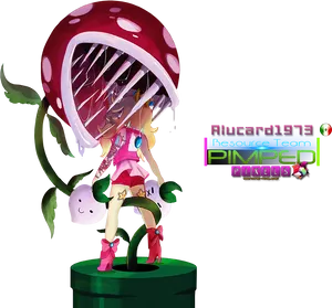 Princess Peach Piranha Plant Capture PNG image