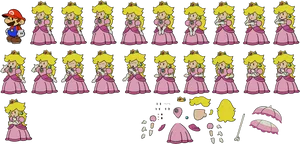 Princess Peach Sprite Sheet PNG image