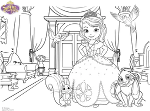 Princess Sofia Coloring Page PNG image