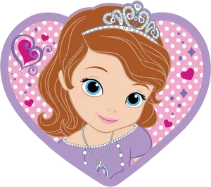 Princess Sofia Heart Frame Illustration PNG image