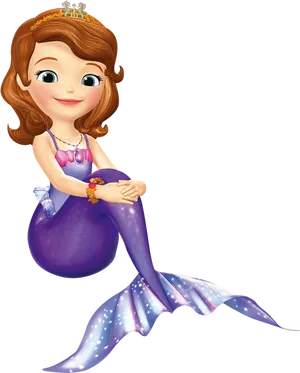 Princess Sofia Mermaid Illustration PNG image