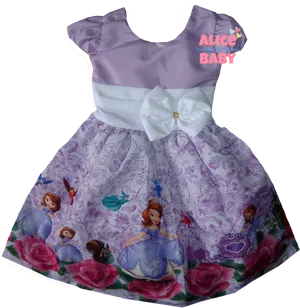 Princess Sofia Themed Toddler Dress PNG image