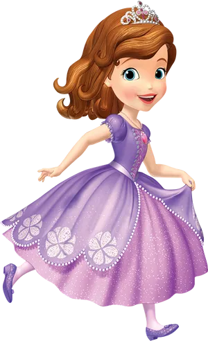 Princess Sofia Twirlingin Purple Dress PNG image