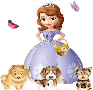 Princess Sofiaand Pets PNG image