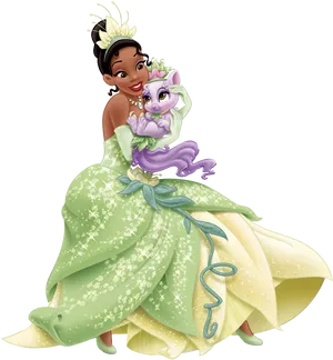 Princess Tianaand Friend PNG image