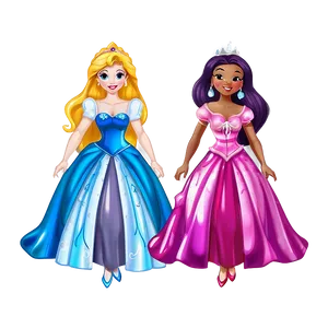 Princesses And Their Dresses PNG Dkx