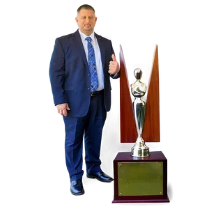 Principal With Trophy PNG Vtg PNG