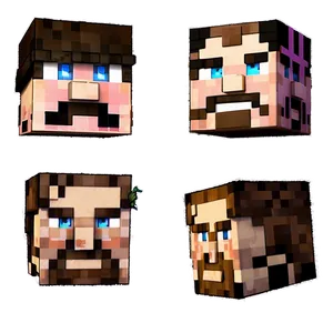 Printable Minecraft Steve Head PNG Lrv73