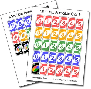 Printable Mini Uno Cards Sheets PNG image