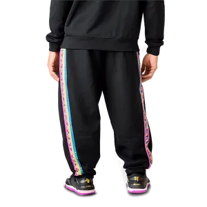 Printed Black Sweatpants PNG Iop