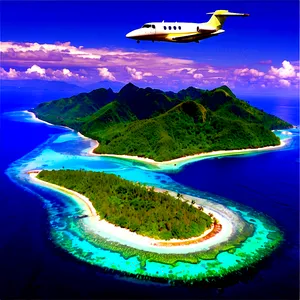 Private Jet Island Destination PNG 78