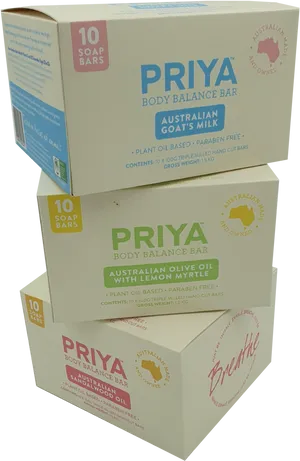 Priya Body Balance Soap Bars Packaging PNG image